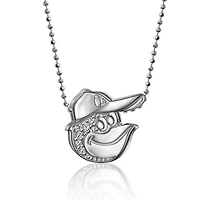 Women's Alex Woo Baltimore Orioles Little Logo 14kt White Gold & Diamond Necklace