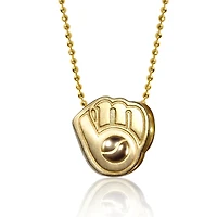 Women's Alex Woo Milwaukee Brewers 16" Little Logo 14k Yellow Gold Necklace