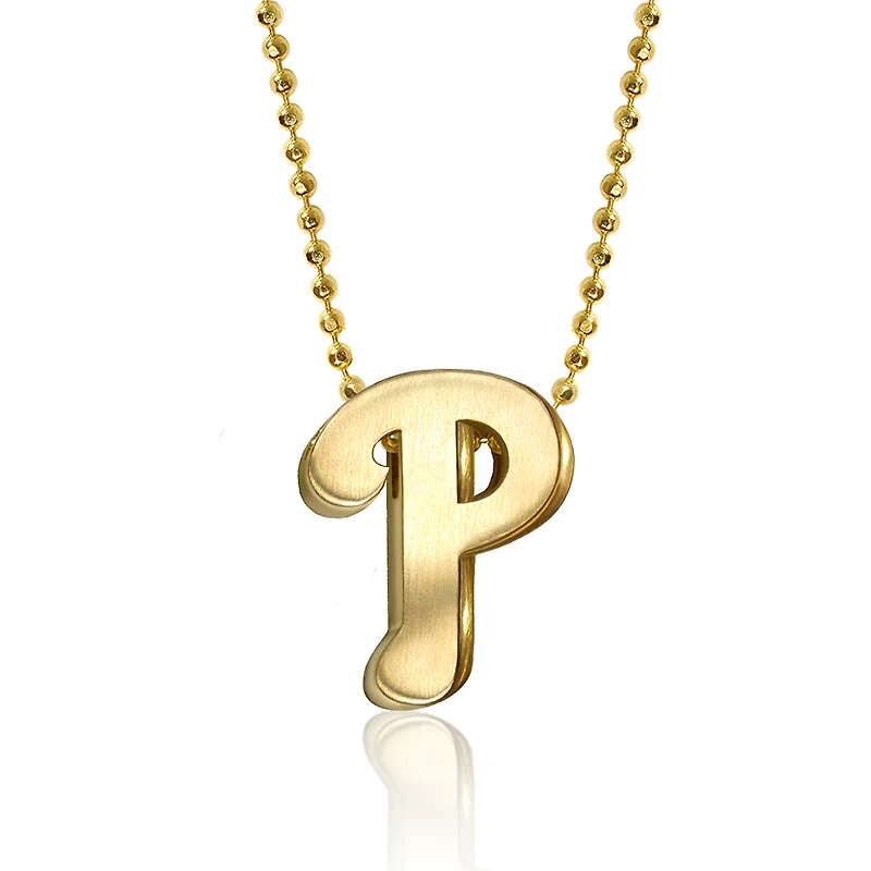 Women's Alex Woo Philadelphia Phillies 16" Little Logo 14k Yellow Gold Necklace