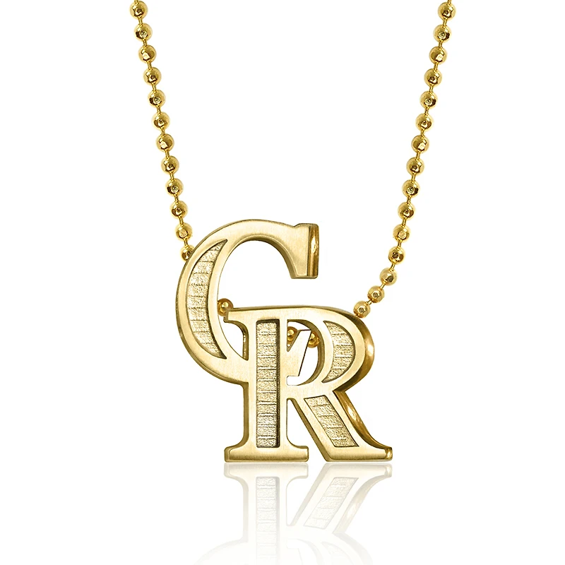 Women's Alex Woo Colorado Rockies 16" Little Logo 14k Yellow Gold Necklace