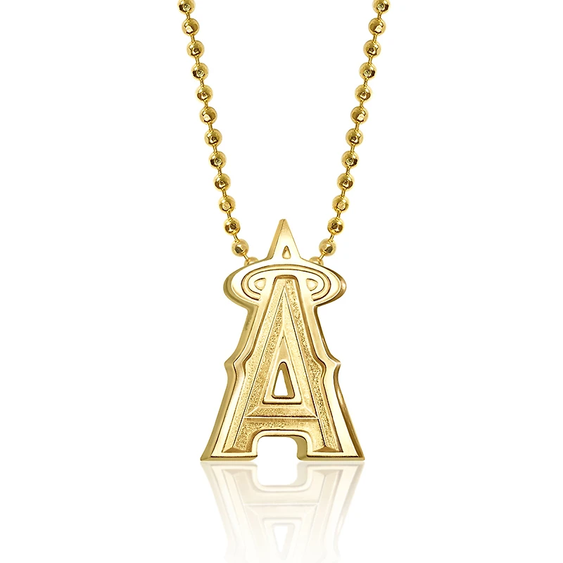 Women's Alex Woo Los Angeles Angels 16" Little Logo 14k Yellow Gold Necklace