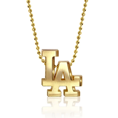 Women's Alex Woo Los Angeles Dodgers 16" Little Logo 14k Yellow Gold Necklace
