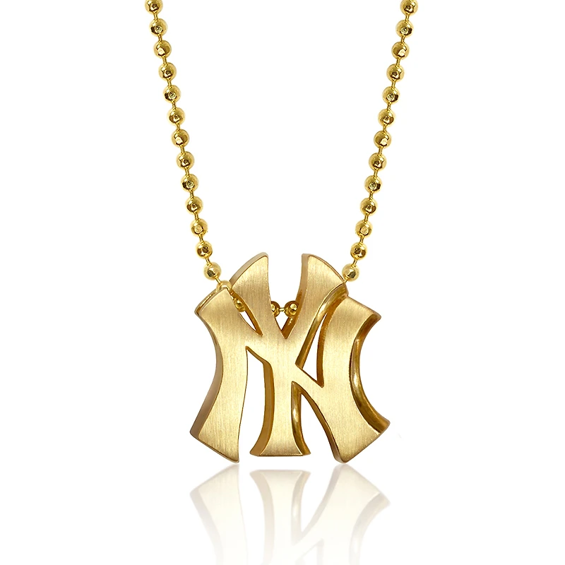 Women's Alex Woo New York Yankees 16" Little Logo 14k Yellow Gold Necklace