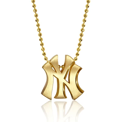 Women's Alex Woo New York Yankees 16" Little Logo 14k Yellow Gold Necklace