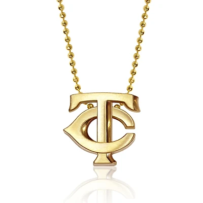 Women's Alex Woo Minnesota Twins 16" Little Logo 14k Yellow Gold Necklace