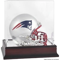 New England Patriots Super Bowl LI Champions Mahogany Mini Helmet Logo Display Case