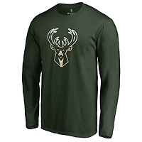 Men's Green Milwaukee Bucks Gradient Logo Long Sleeve T-Shirt