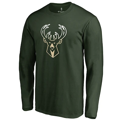 Men's Green Milwaukee Bucks Gradient Logo Long Sleeve T-Shirt