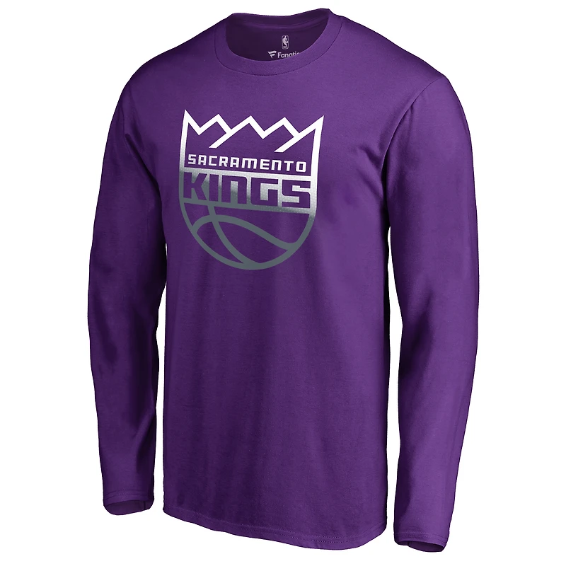 Men's Purple Sacramento Kings Gradient Logo Long Sleeve T-Shirt