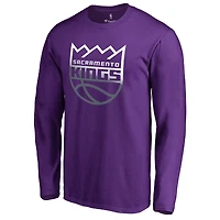 Men's Purple Sacramento Kings Gradient Logo Long Sleeve T-Shirt