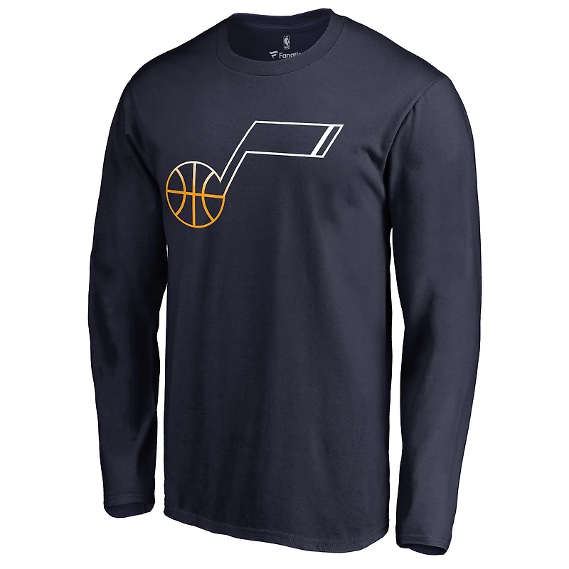 Men's Navy Utah Jazz Gradient Logo Long Sleeve T-Shirt