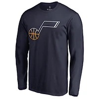Men's Navy Utah Jazz Gradient Logo Long Sleeve T-Shirt
