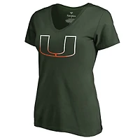 Women's Green Miami Hurricanes Gradient Logo T-Shirt
