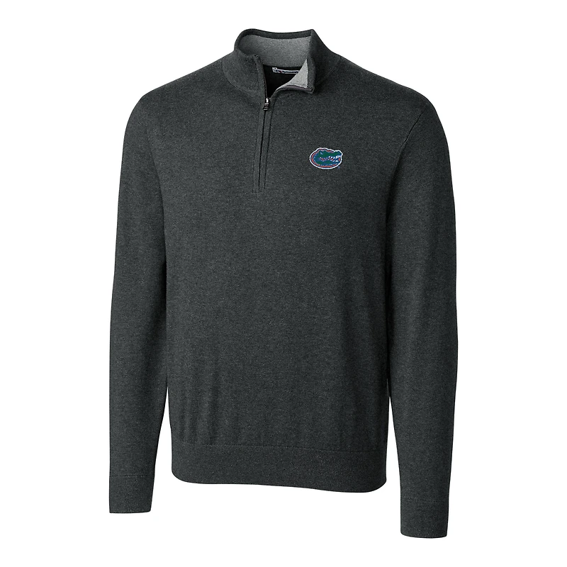 Men's Cutter & Buck Heather Charcoal Florida Gators Big & Tall Lakemont Half-Zip Jacket