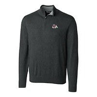 Men's Cutter & Buck Heather Charcoal Fresno State Bulldogs Big & Tall Lakemont Half-Zip Jacket