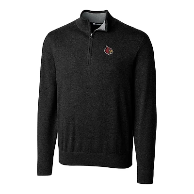 Men's Cutter & Buck Black Louisville Cardinals Big & Tall Lakemont Half-Zip Jacket