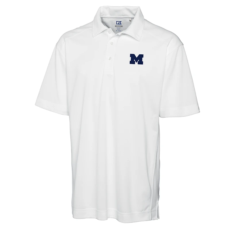 Men's Cutter & Buck White Michigan Wolverines Big & Tall DryTec Genre Polo