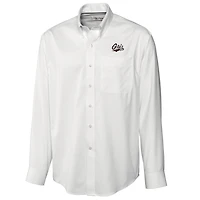 Men's Cutter & Buck White Montana Grizzlies Big & Tall Epic Easy Care Fine Twill Long Sleeve Button-Down Shirt