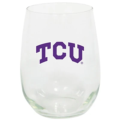 TCU Horned Frogs 15oz. Stemless Wine Glass