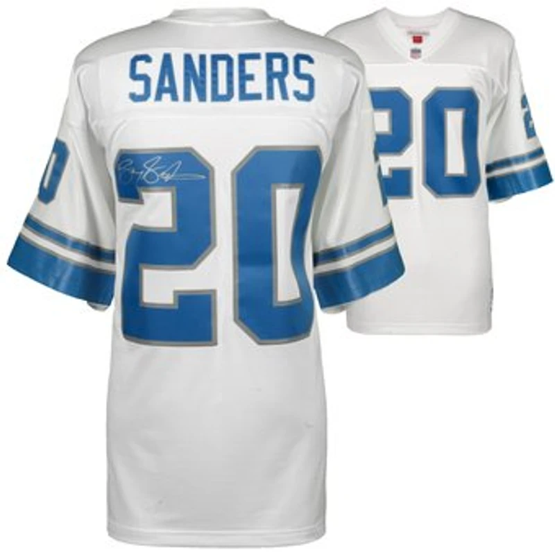 Barry Sanders Detroit Lions Autographed Mitchell & Ness Replica Jersey