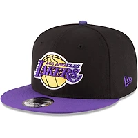 Men's New Era Black/Purple Los Angeles Lakers 2-Tone 9FIFTY Adjustable Snapback Hat