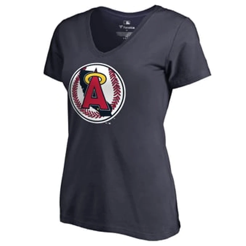 Women's Navy Los Angeles Angels Cooperstown Collection Forbes T-Shirt