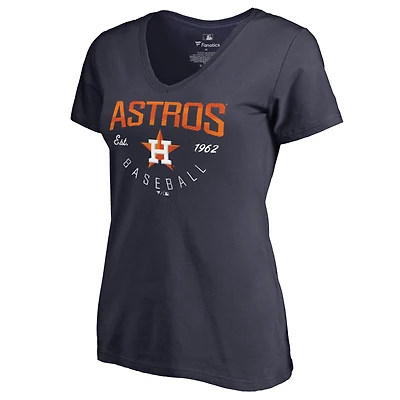 Women's Navy Houston Astros Live For It V-Neck T-Shirt
