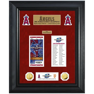 Highland Mint Los Angeles Angels 18" x 22" 2002 World Series Champions Deluxe Coin & Ticket Collection Photo Mint