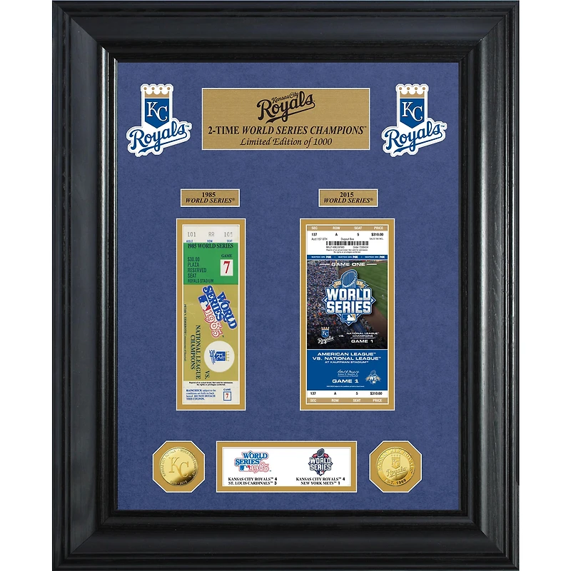 Highland Mint Kansas City Royals 18" x 22" 2-Time World Series Champions Deluxe Coin & Ticket Collection Photo Mint