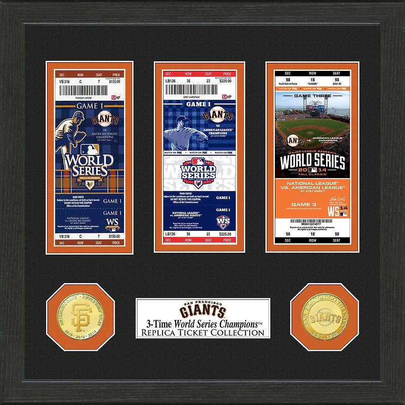 Highland Mint San Francisco Giants 13" x 13" World Series Ticket Collection