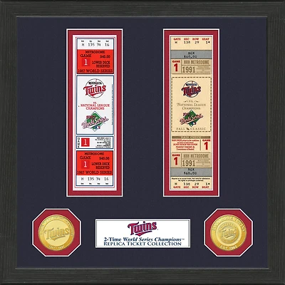 Highland Mint Minnesota Twins 13" x 13" World Series Ticket Collection