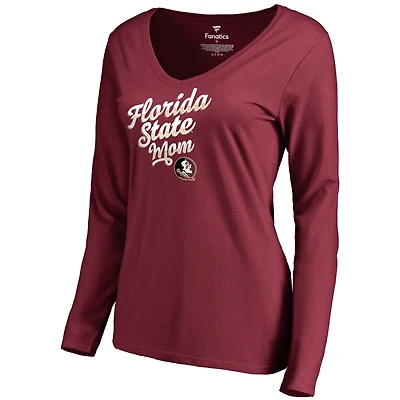 Women's Garnet Florida State Seminoles Team Mom Long Sleeve T-Shirt