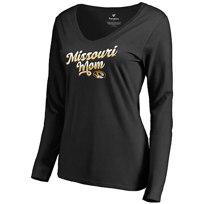 Women's Black Missouri Tigers Team Mom Long Sleeve T-Shirt