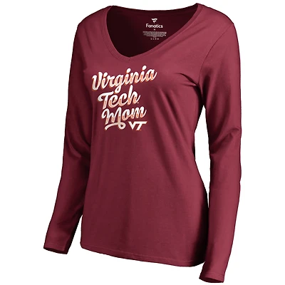 Women's Maroon Virginia Tech Hokies Team Mom Long Sleeve T-Shirt