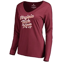 Women's Maroon Virginia Tech Hokies Team Mom Long Sleeve T-Shirt