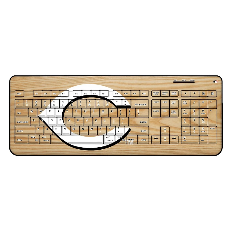 Cincinnati Reds Wood Print Wireless USB Keyboard