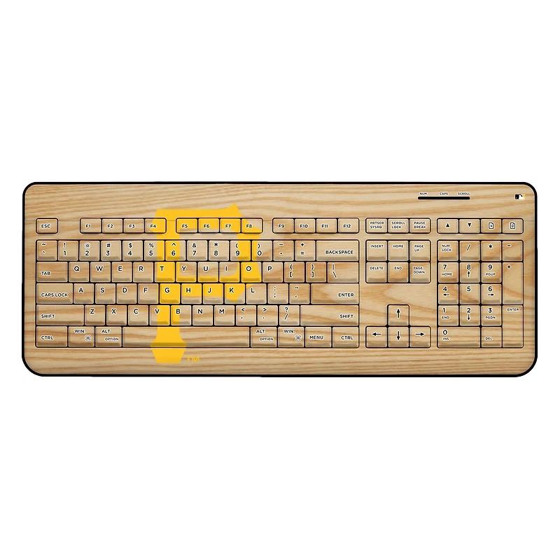 Pittsburgh Pirates Wood Print Wireless USB Keyboard