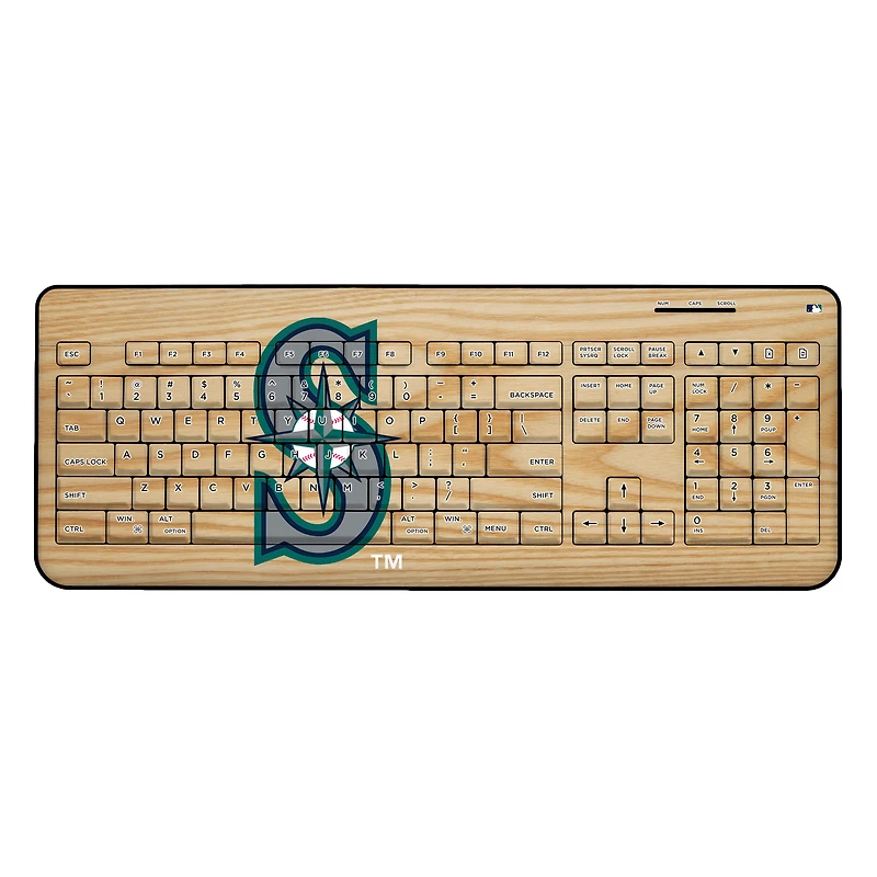Seattle Mariners Wood Print Wireless USB Keyboard