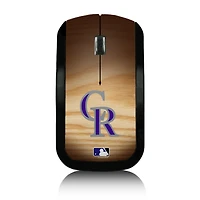 Colorado Rockies Wood Print Wireless USB Mouse