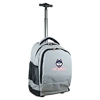 Gray UConn Huskies 19'' Premium Wheeled Backpack