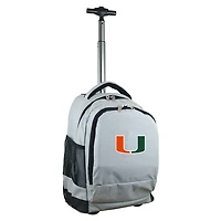 Gray Miami Hurricanes 19'' Premium Wheeled Backpack