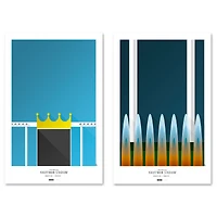 Kansas City Royals 11''x 17'' Kauffman Stadium Minimalist Art Poster Set