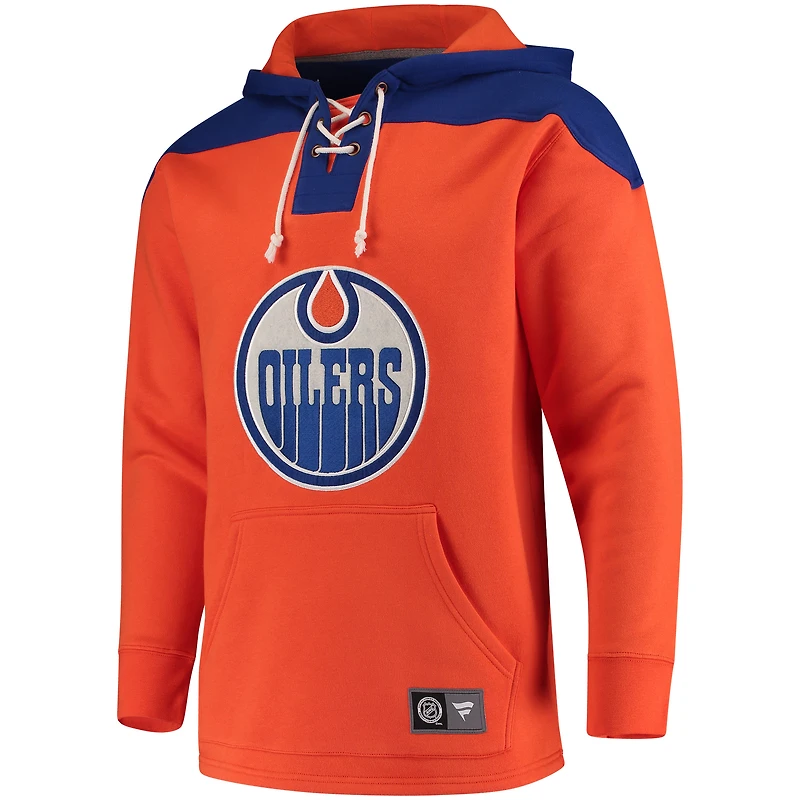 Men's Fanatics Orange/Royal Edmonton Oilers Breakaway Lace up Hoodie