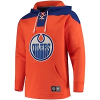Men's Fanatics Orange/Royal Edmonton Oilers Breakaway Lace up Hoodie