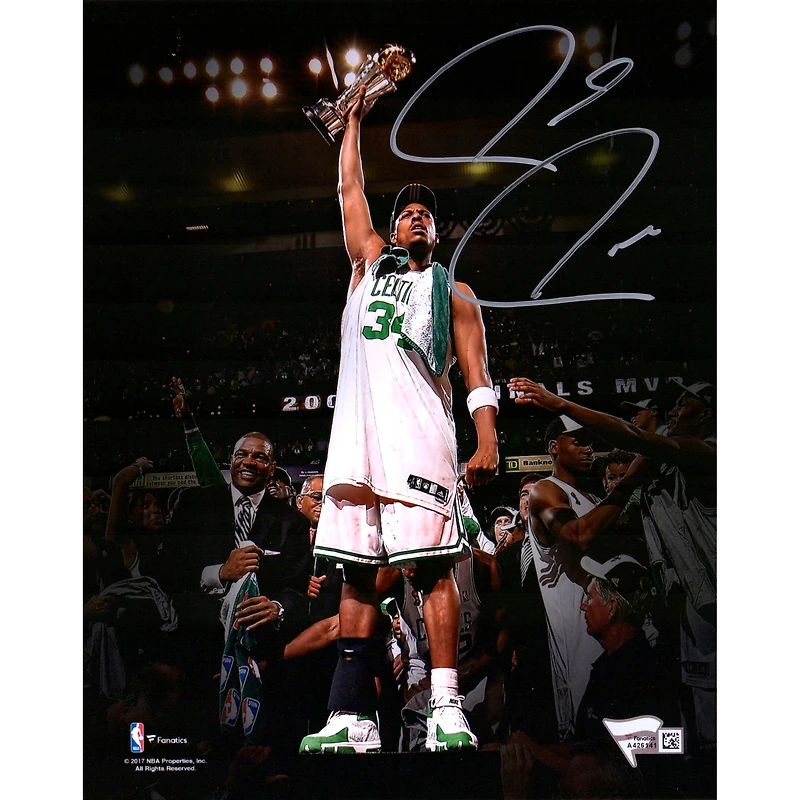 Paul Pierce Boston Celtics Autographed 8" x 10" Holding Trophy Photograph