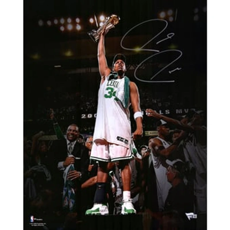 Paul Pierce Boston Celtics Autographed 16" x 20" Holding Trophy Photograph