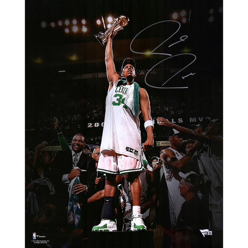 Paul Pierce Boston Celtics Autographed 16" x 20" Holding Trophy Photograph