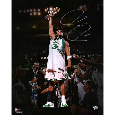 Paul Pierce Boston Celtics Autographed 16" x 20" Holding Trophy Photograph