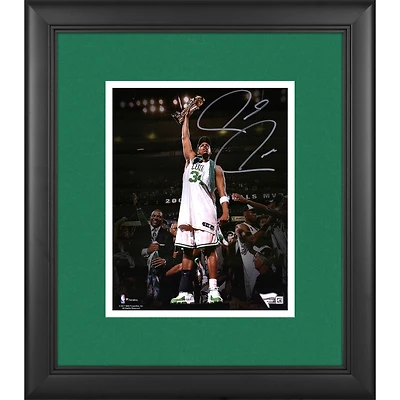 Paul Pierce Boston Celtics Framed Autographed 8" x 10" Holding Trophy Photograph