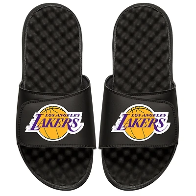 Youth ISlide Black Los Angeles Lakers Personalized Primary Slide Sandals